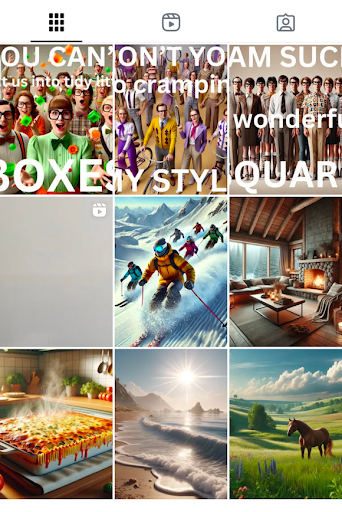 Mobile display of images 4:5 grid on Instagram