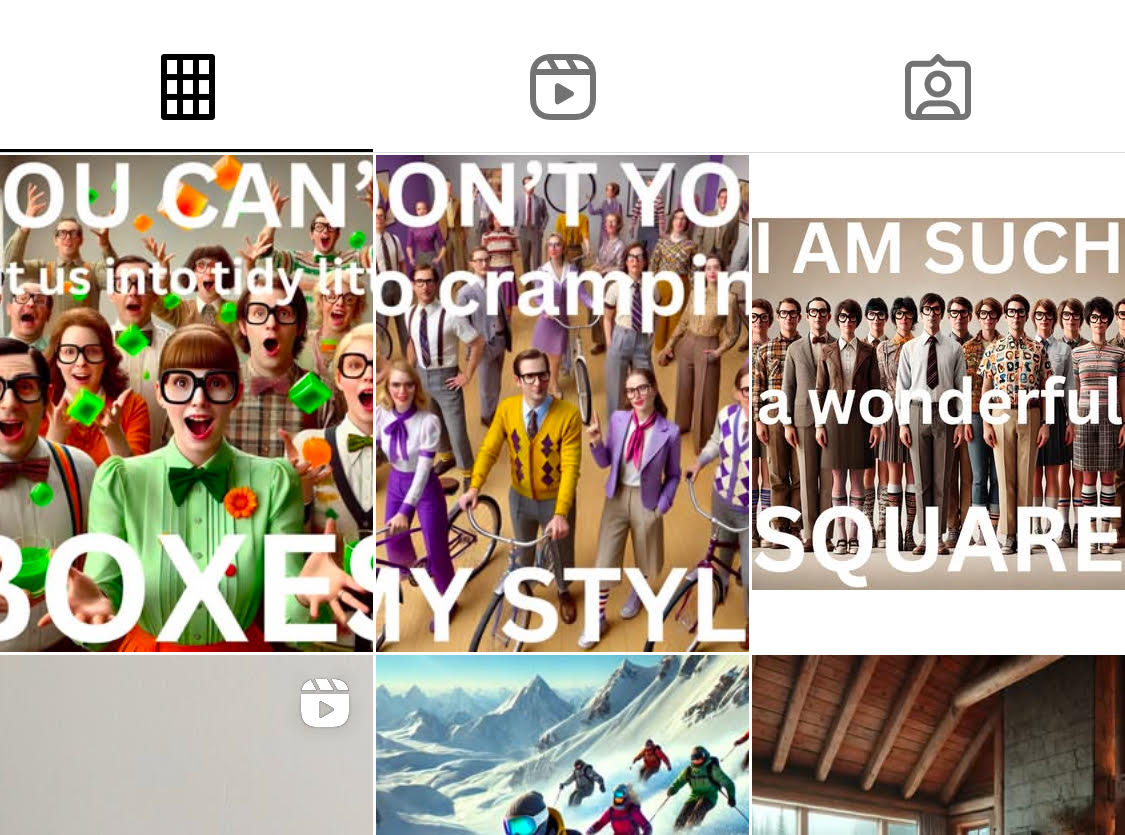 Instagram profile grid with multiple posts in 4:5 aspect ratio